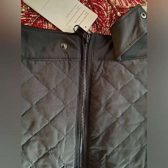 ATHLETA  Apres Ski Mini Skirt Size 8 Black Quilted Pockets Full Front Zip NEW - Picture 5 of 13